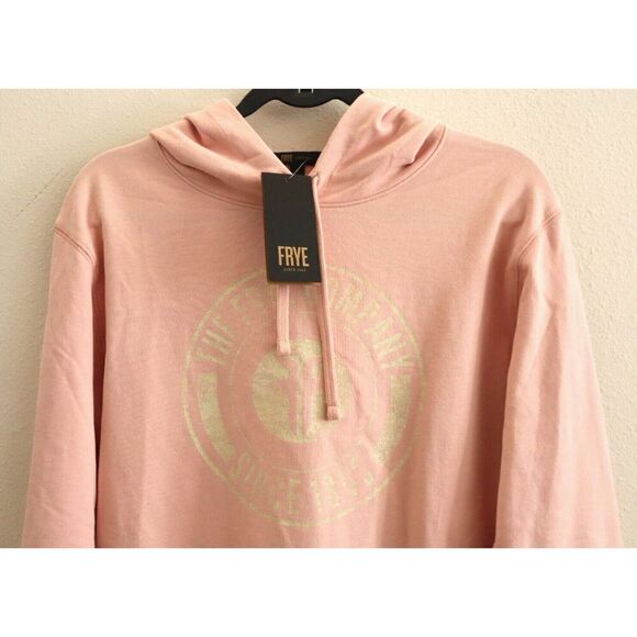 Frye WFF8BKL02-621 Women's Sz S Silver Pink Circle Logo Graphic Hoodie - Picture 4 of 12